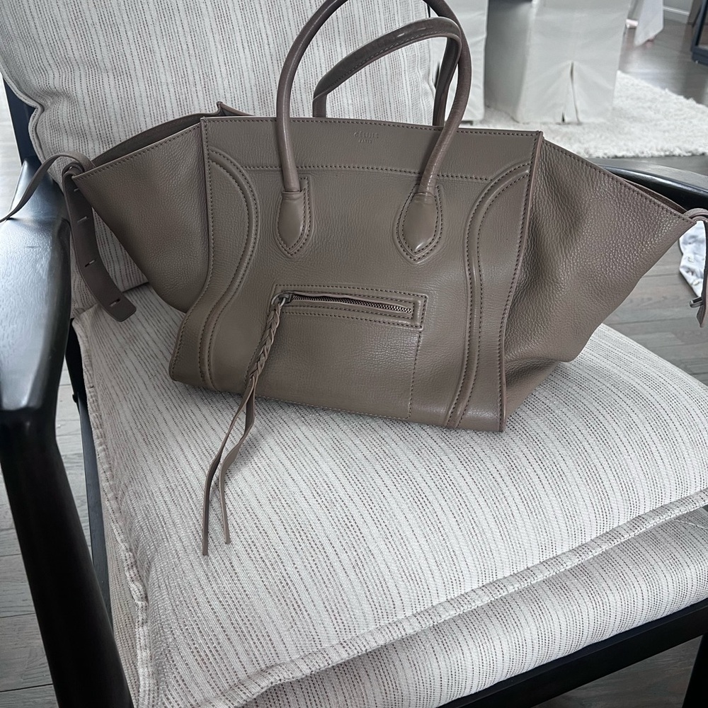 Celine Phantom Taupe Leather Tote Bag